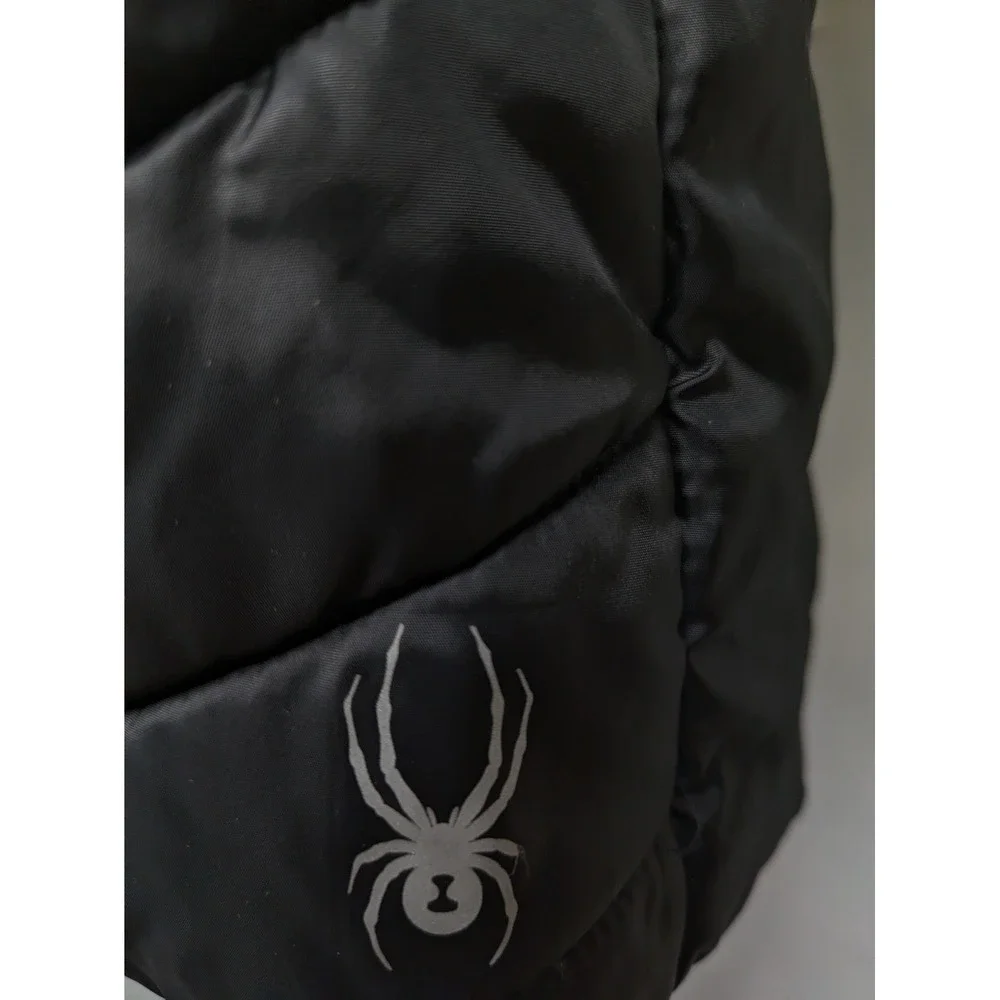 Spyder Quilted Hooded Puffer‎ Jacket Child's Large 12-14 Black Winter Warm Coat